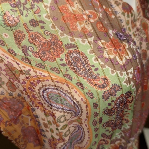 UMGEE METALLIC V NECK BELTED DRESS in Rust - Picture 7 of 12